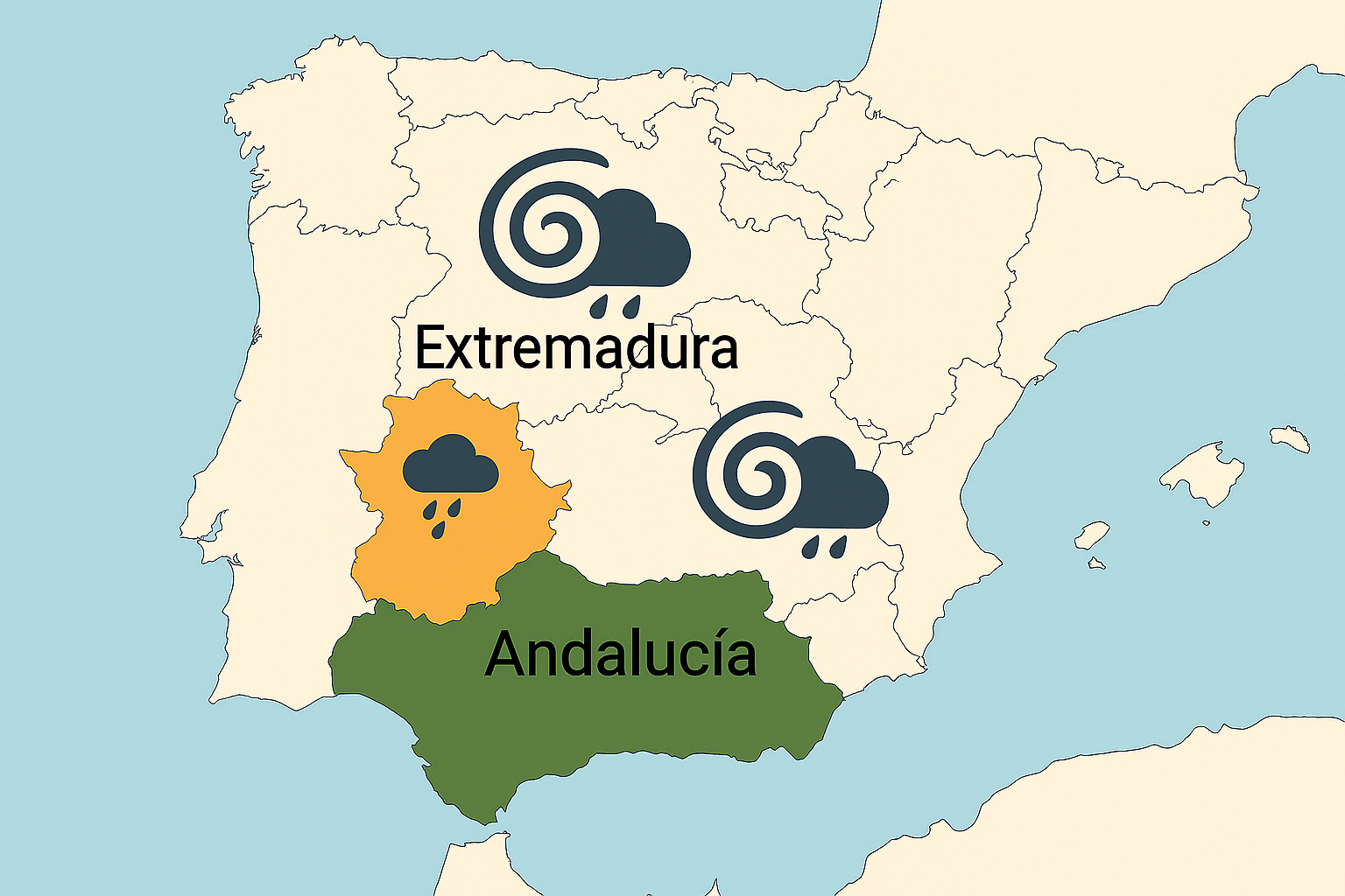 imagen andalucia y extremadura borrascas