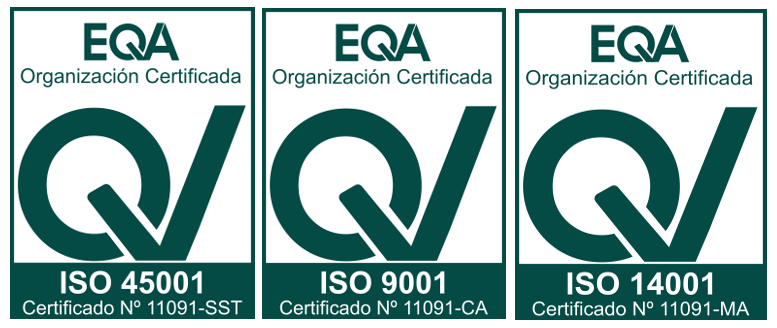 ISO 9001- ISO 14001 - ISO 45001 Logotipos certificaciones